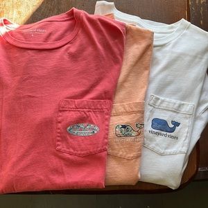 coral is large, orange and white are medium